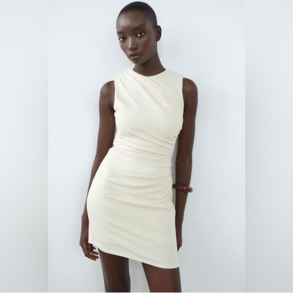 Zara Cream Mini Dress, Size Large